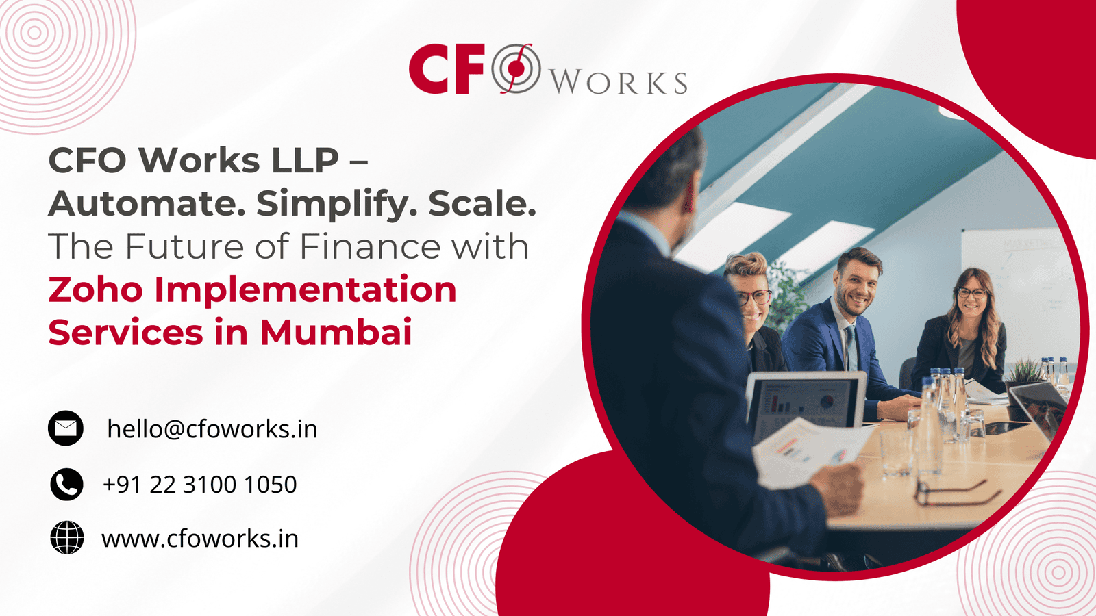 CFO Works LLP – Automate. Simplify. Scale. The Future of Finance with Zoho Implementation Services in Mumbai