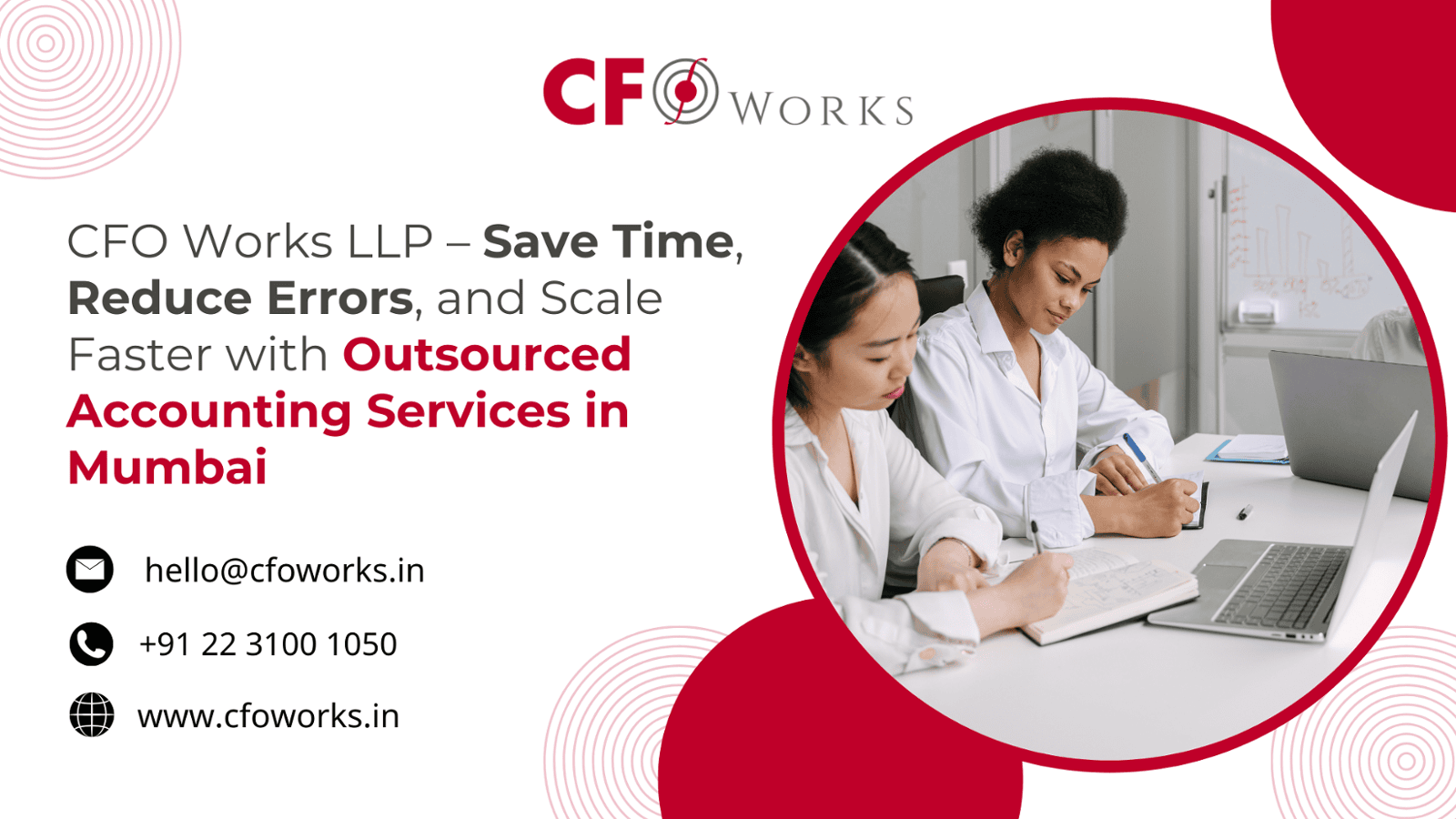 CFO Works LLP – Save Time, Reduce Errors, and Scale Faster with Outsourced Accounting Services in Mumbai